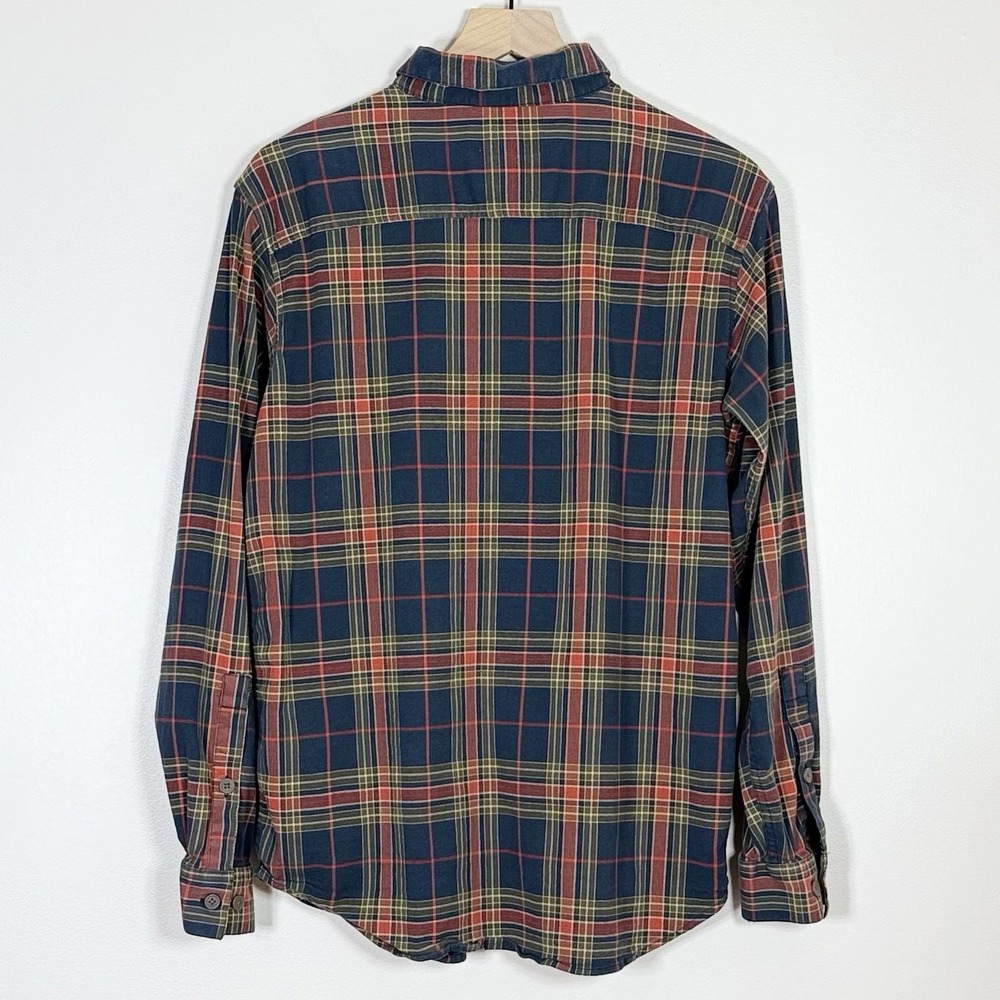 Columbia Mens Button Down Shirt L Navy Plaid Long Sleeve Stretch Cotton Casual - Picture 3 of 7